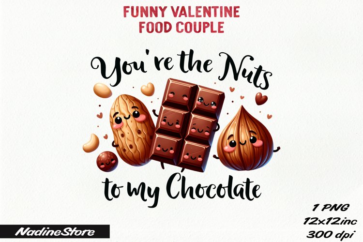 Funny Valentines day Food Couple PNG.