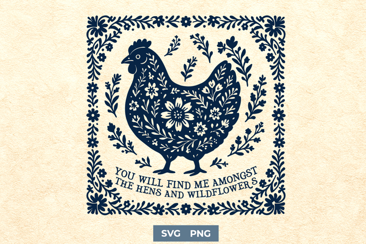 Floral Chicken Svg Image 13