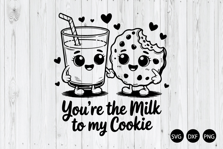 Youre the Milk to My Cookie SVG, Foodie Valentine SVG