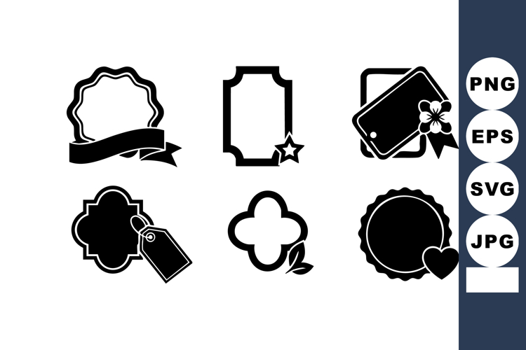 Collection of decorative vintage label vector designs with r