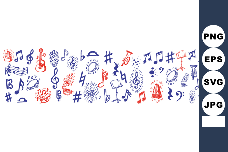 Hand Drawn Music Icon Vector Set For Crafts