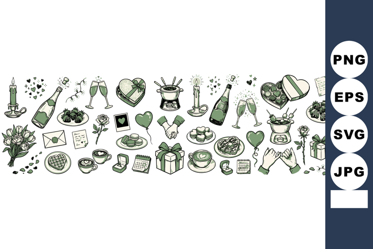 Romantic Vintage Celebration Clipart Bundle for Invitations