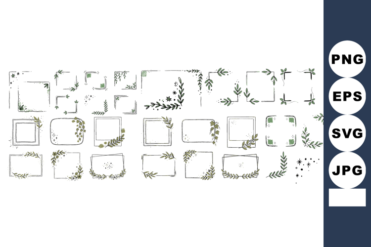 Vintage Botanical Frame Bundle for Invitations and Crafts