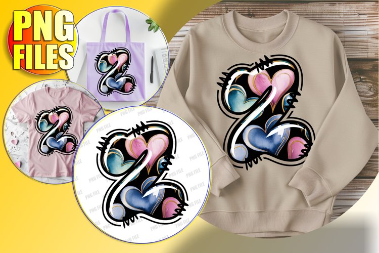 Z Doodle Letter Valentine Loving Festive Design!