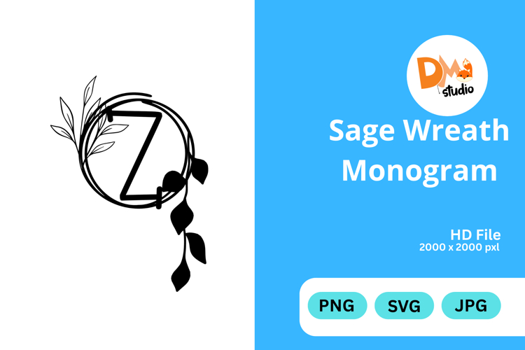 Sage Wreath Monogram