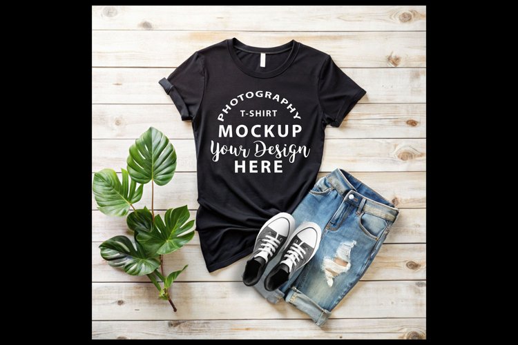 Black Tshirt Mockup Image 3