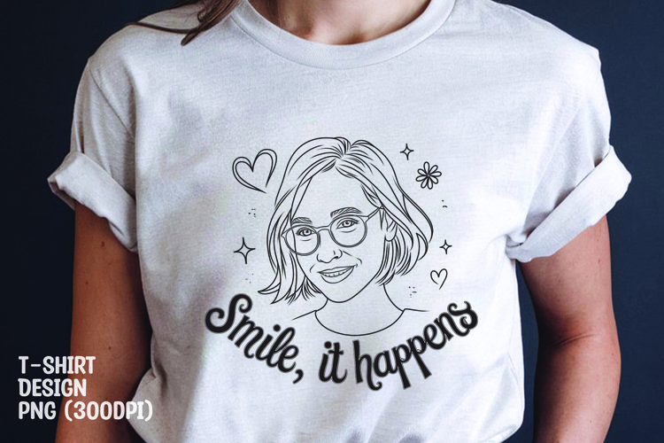 Girl face t-shirt sublimation png example image 1