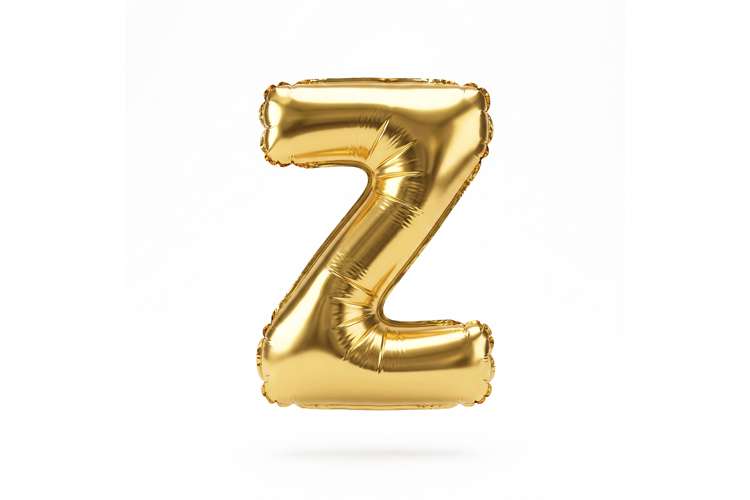 Golden Metallic Letter Z Foil Balloon Party Decoration