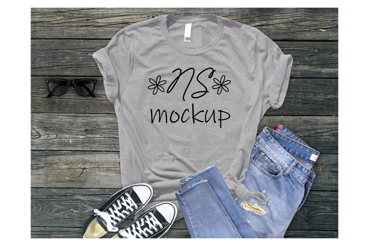 BELLA CANVAS 3001 t-shirt mockup ATHLETIC HEATHER