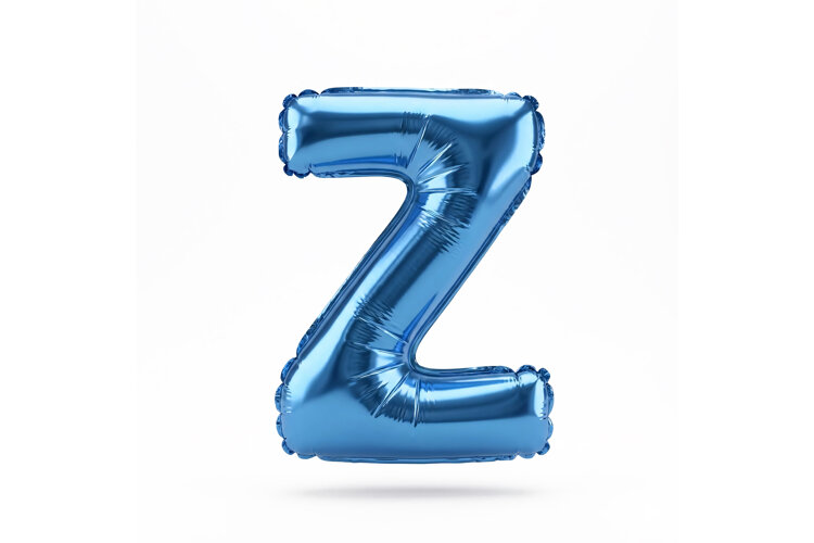 Blue Metallic Letter Z Foil Balloon Party Decoration example image 1