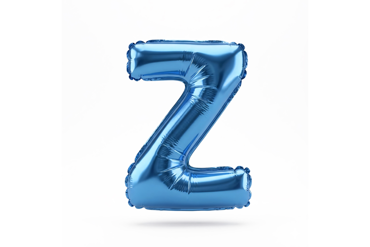 Blue Metallic Letter Z Foil Balloon Party Decoration