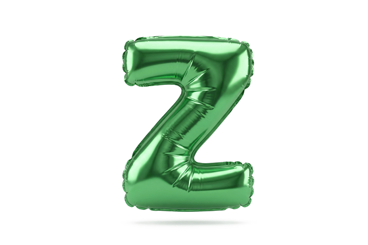 Green Metallic Letter Z Foil Balloon Party Decoration