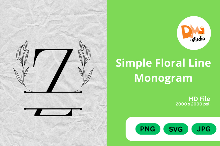 Simple Floral Line Monogram (5912661)