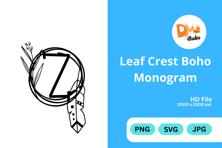 Leaf Monogram Svg Image 21