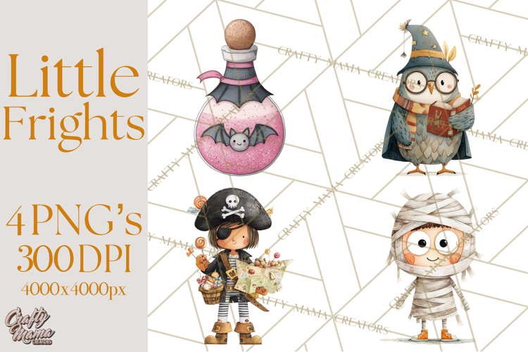 Kids Halloween Clipart PNG, Cute Characters   Props