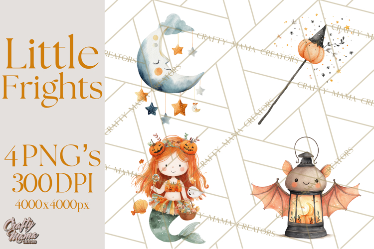 Kids Halloween Clipart PNG, Cute Characters   Props