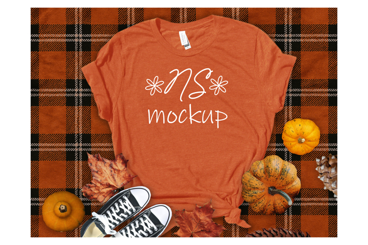 Bella Canvas 3001 T-shirt mockup color ORANGE HEATHER