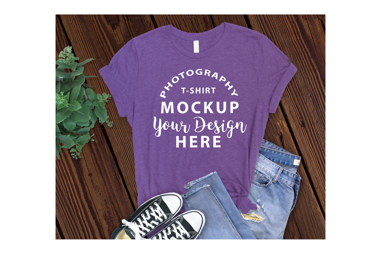 Bella Canvas 3001 T-shirt mockup color PURPLE HEATHER