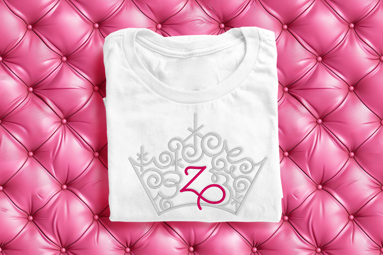 Ornate Magical Tiara with Letter Z Embroidery File