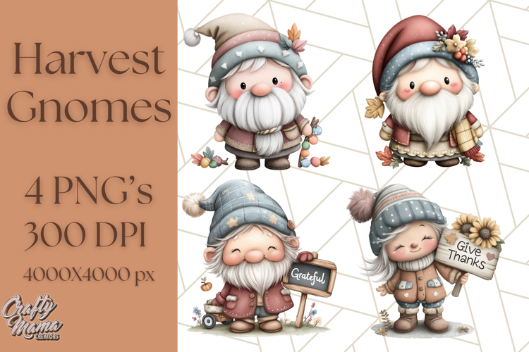 Fall Gnome Clipart PNG Cute Thanksgiving Gnomes