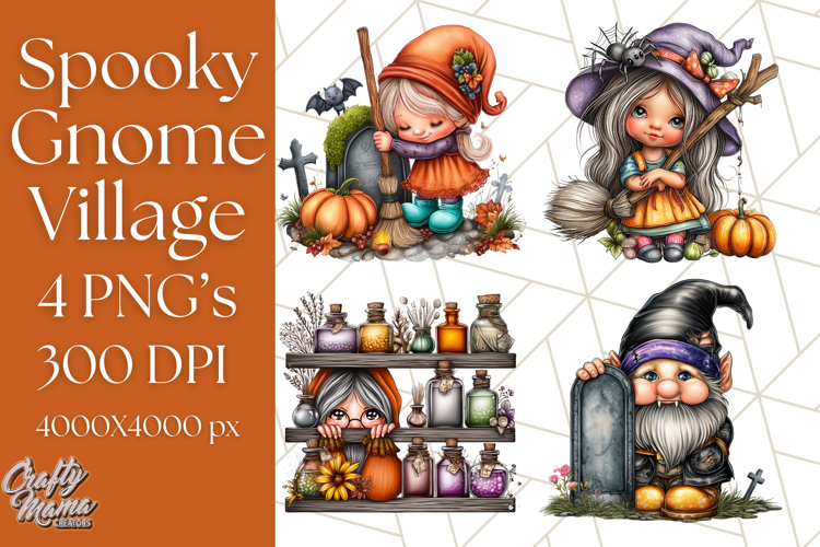 Spooky Gnome Village Clipart PNG Halloween Png