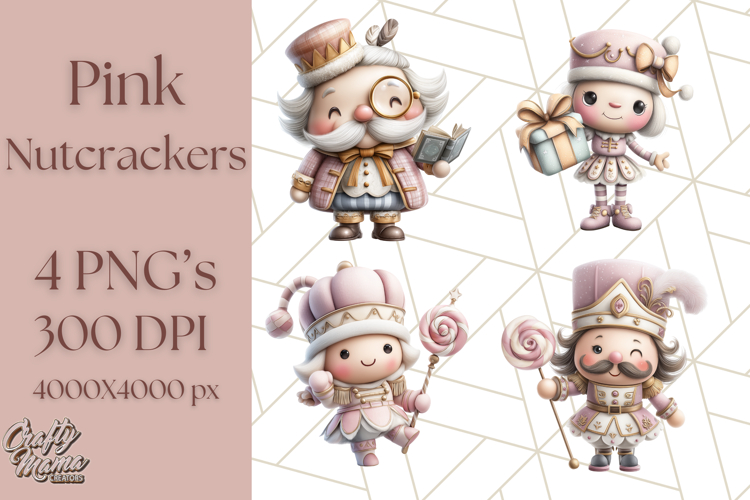 Playful Pink Nutcracker PNG, Pastel Christmas Clipart