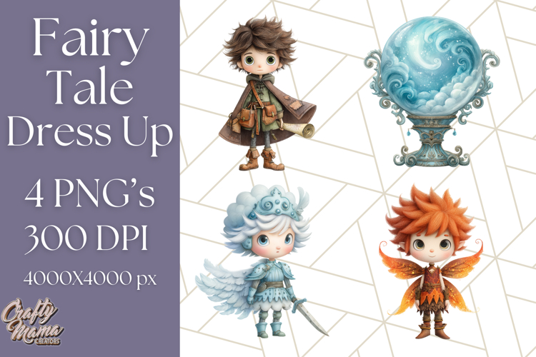 Fairy Tale Clipart PNG Magical Dress-Up Characters