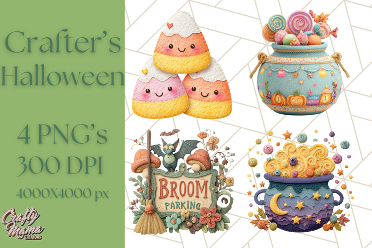 Kawaii Halloween Clipart Cute Kids and Candy Elements Png