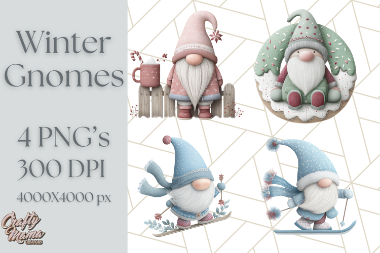 Cozy Winter Gnome Clipart PNG, Christmas Gnome Clip Art