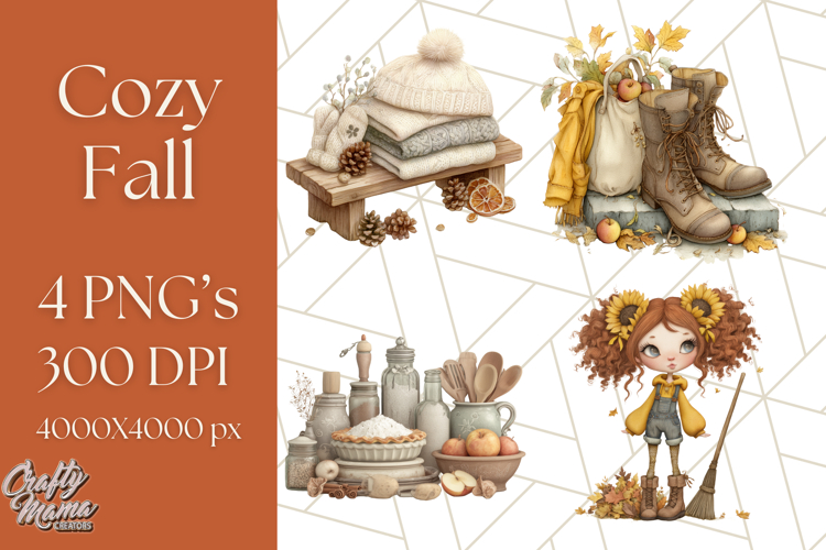 Cozy Fall Clipart PNG Autumn Cozy Elements