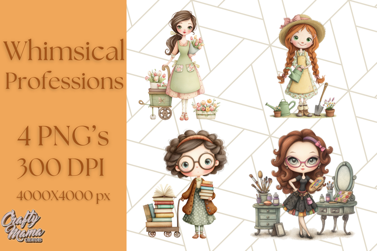 Cute Career Clipart Watercolor Professions Clip Art for Kids