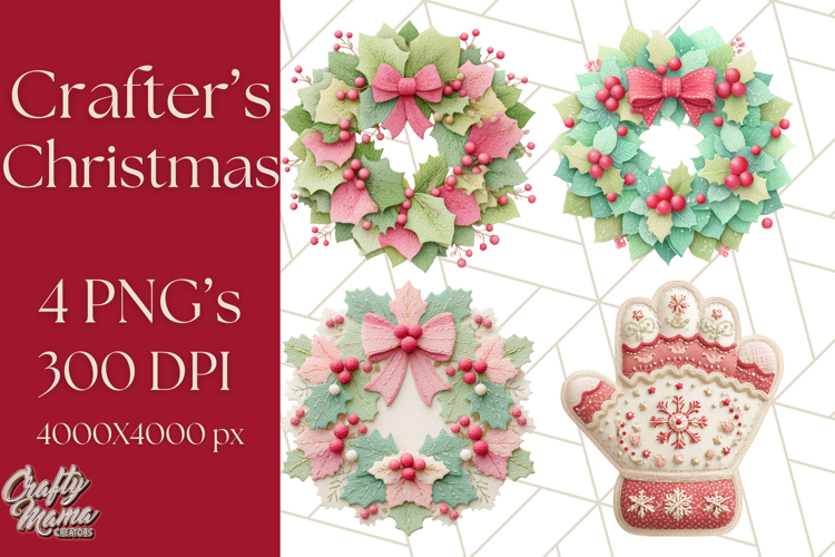 Christmas Clipart, Crafter’s Christmas Paper and Fabric Art