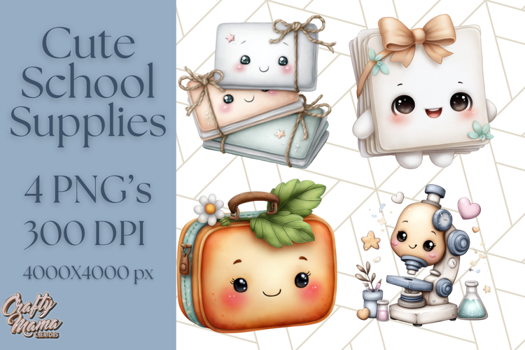Simple School Supplies Clipart, Cute Classroom PNG