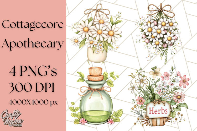 Cottagecore Apothecary PNG Clipart, Rustic Potions   Herbs