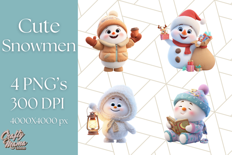 Adorable Snowman Character PNG Clipart