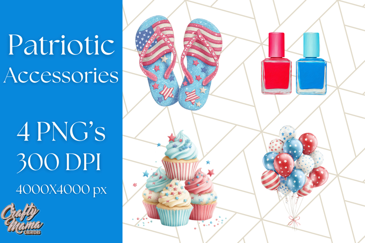 Patriotic Accessories Clipart PNG for 4th of July