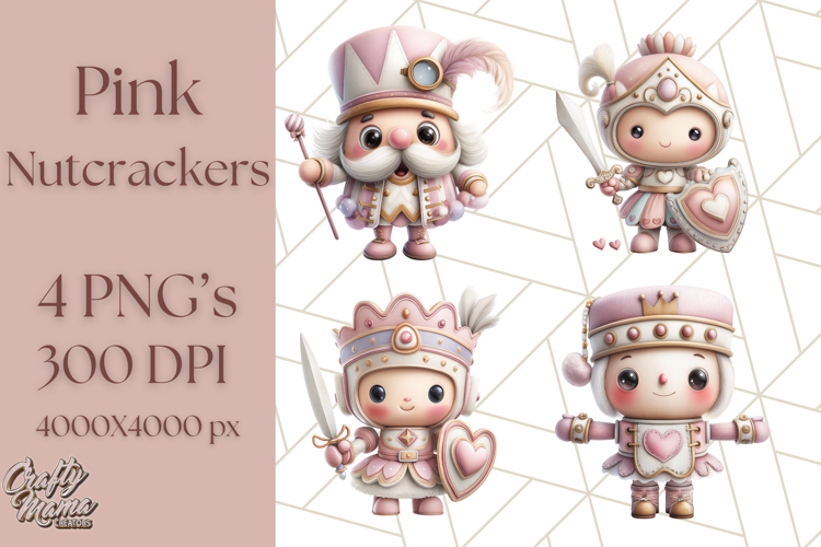 Playful Pink Nutcracker PNG, Pastel Christmas Clipart