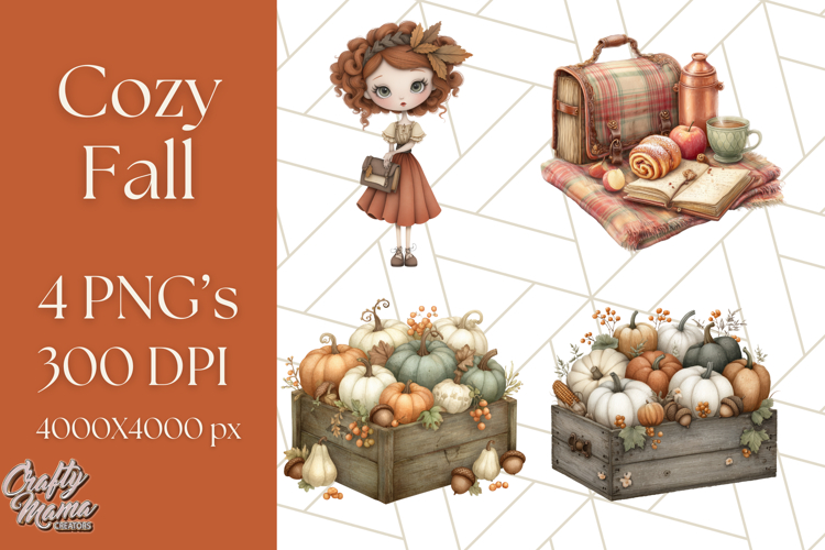Cozy Fall Clipart PNG Autumn Cozy Elements