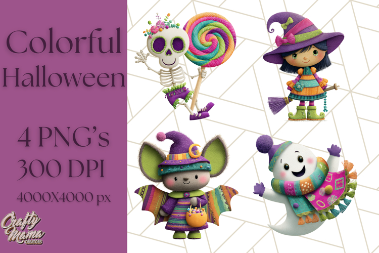 Colorful Halloween Clipart PNG, Cute Kids & Candy Clip Art