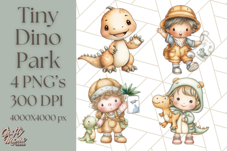 Cute Cartoon Dinosaur Clipart PNG, Prehistoric Animals PNG