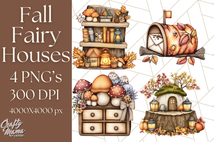Fall Fairy House Clipart PNG, Autumn Homes and Decor