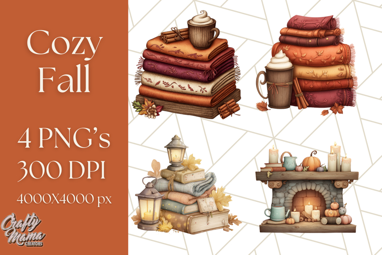 Cozy Fall Clipart PNG Autumn Cozy Elements