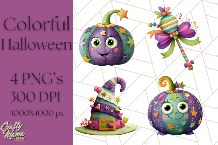 Colorful Halloween Clipart PNG, Cute Kids & Candy Clip Art