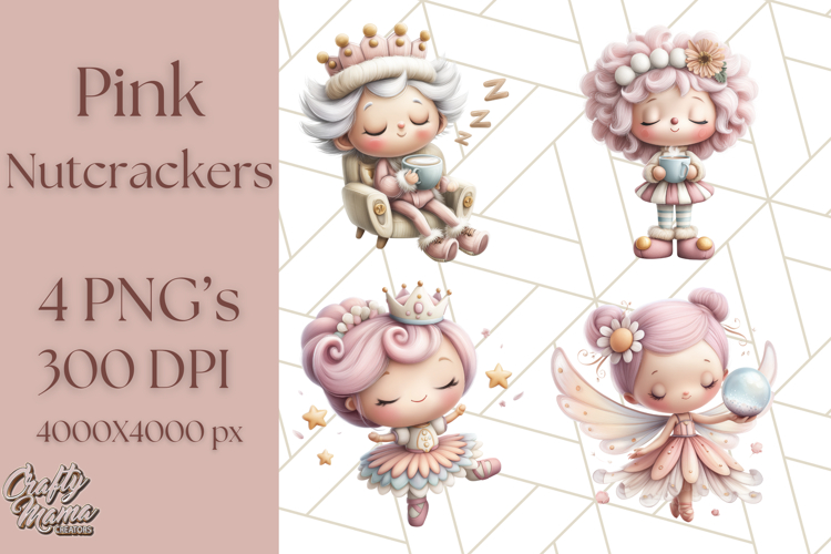 Playful Pink Nutcracker PNG, Pastel Christmas Clipart