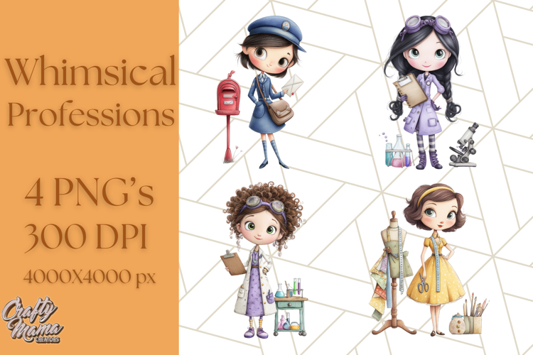 Cute Career Clipart Watercolor Professions Clip Art for Kids