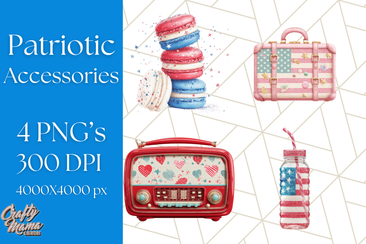 Patriotic Accessories Clipart PNG for 4th of July