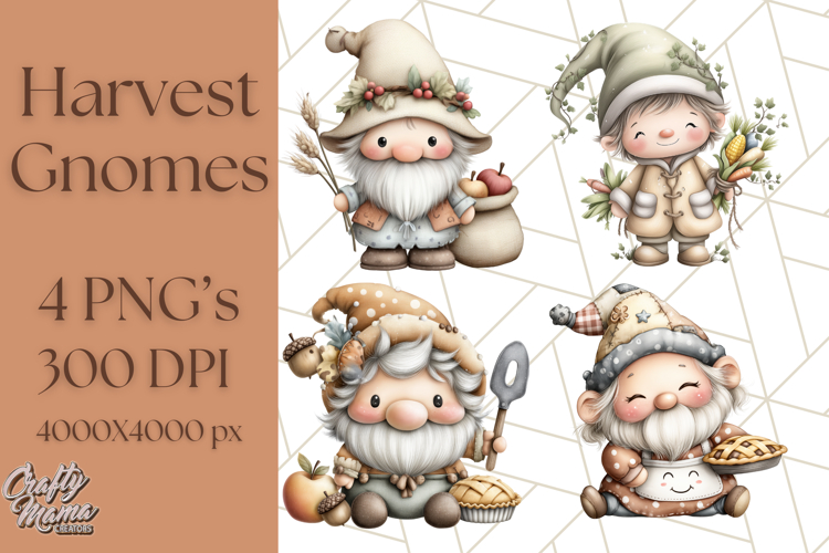 Fall Gnome Clipart PNG Cute Thanksgiving Gnomes
