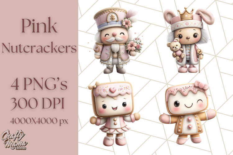 Playful Pink Nutcracker PNG, Pastel Christmas Clipart