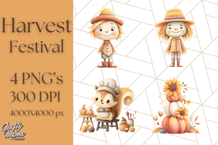 Woodland Autumn Animals PNG Clipart for Fall   Harvest