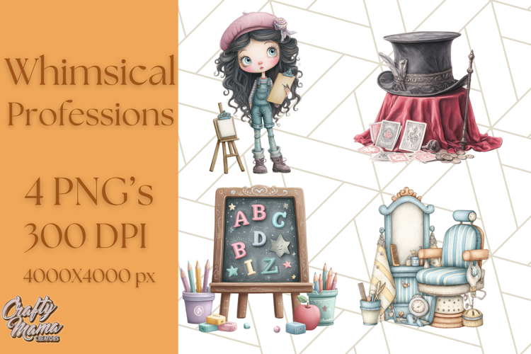 Cute Career Clipart Watercolor Professions Clip Art for Kids
